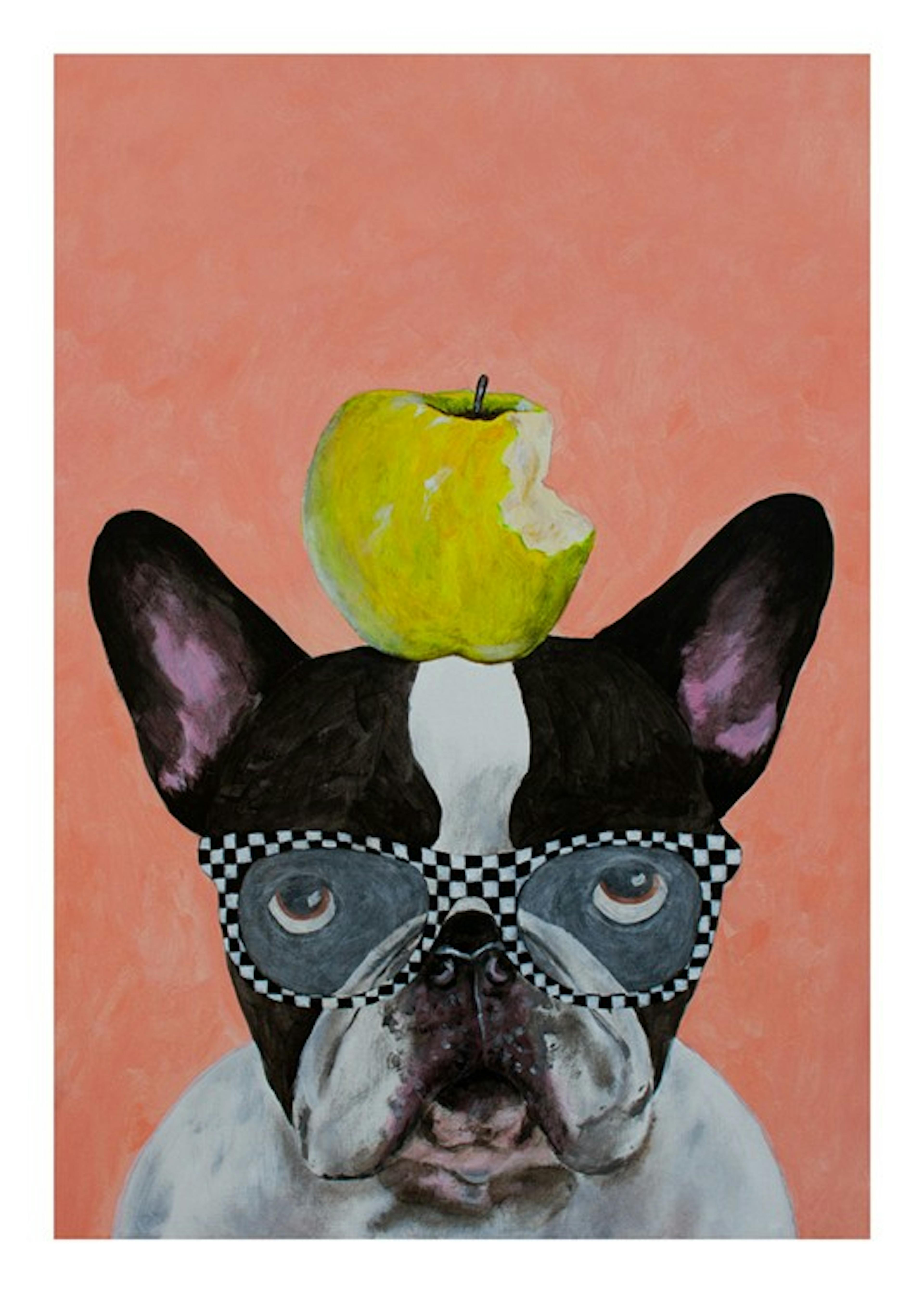 Coco De Paris - French Bulldog with Apple Poster