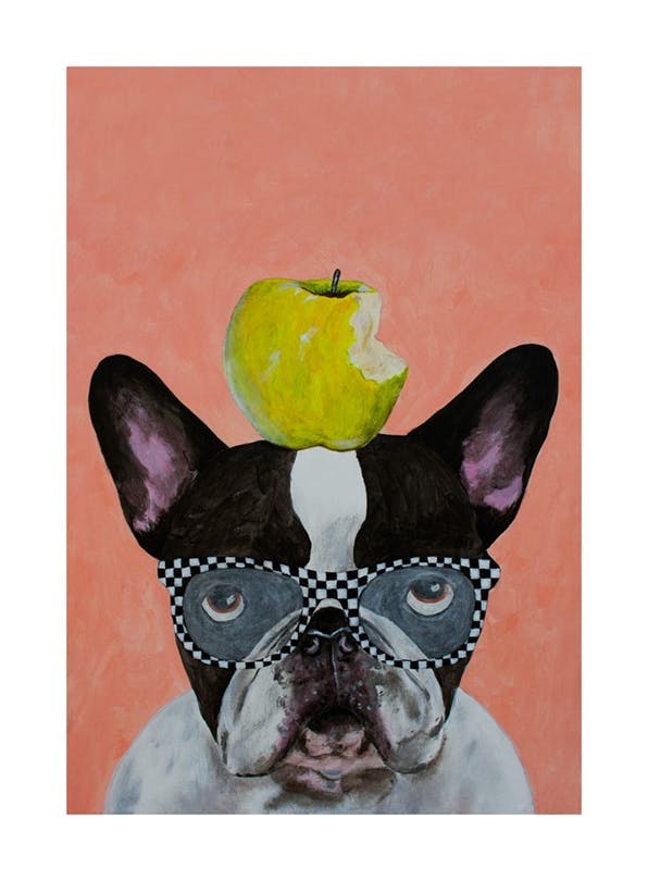 Coco De Paris - French Bulldog with Apple Print (50x70 cm)