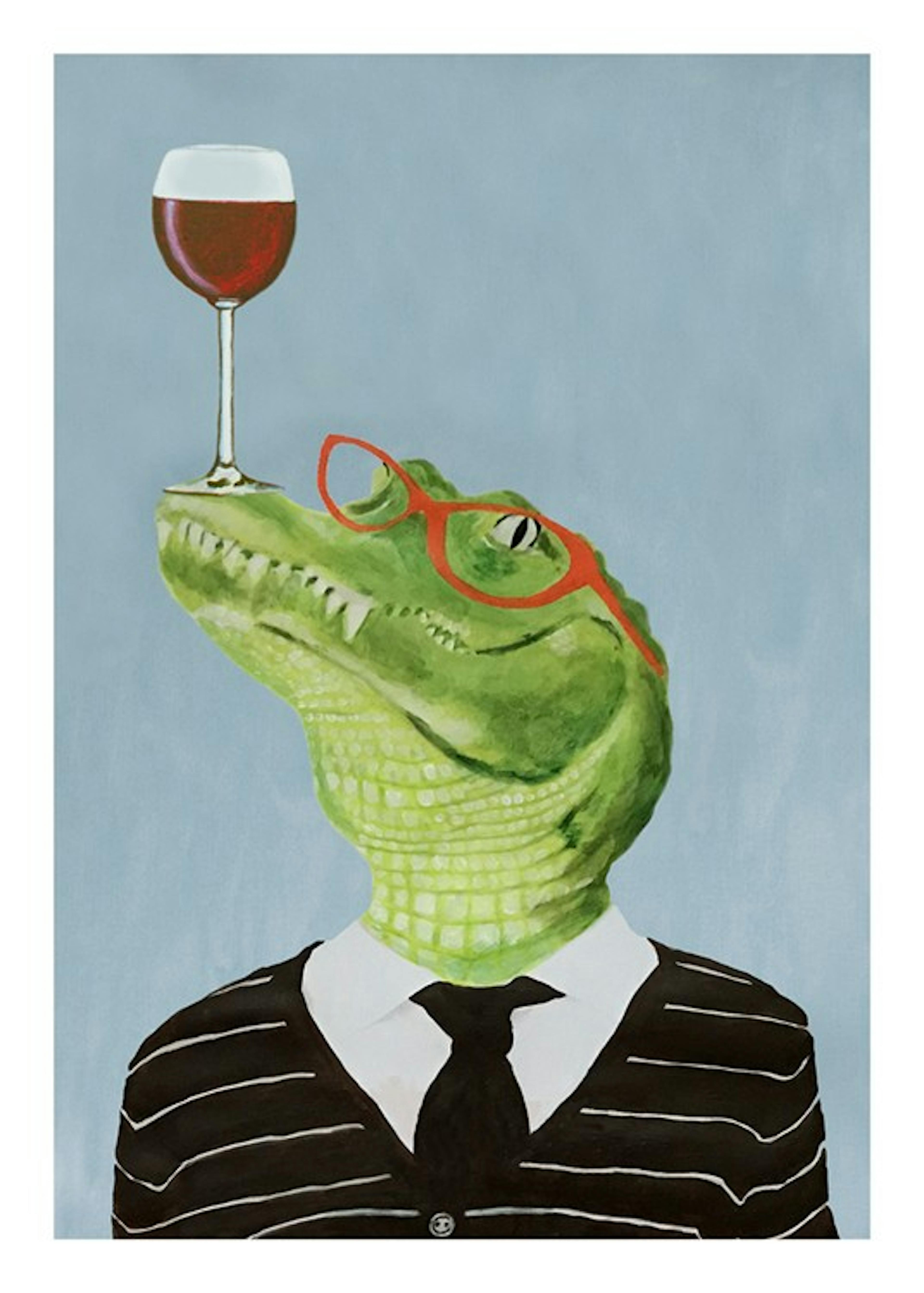 Coco De Paris - Alligator with Wine Glass Print 0