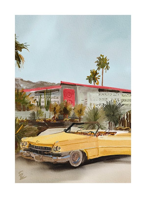 Ekaterina Zagorska - Me and My Cadillac in Palm Springs Plakat (30x40 cm)- Ekaterina Zagorska
