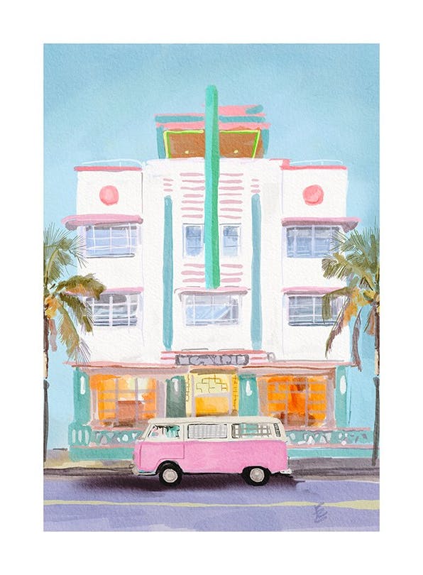 Ekaterina Zagorska - Ocean Drive Party Poster (30x40 cm)