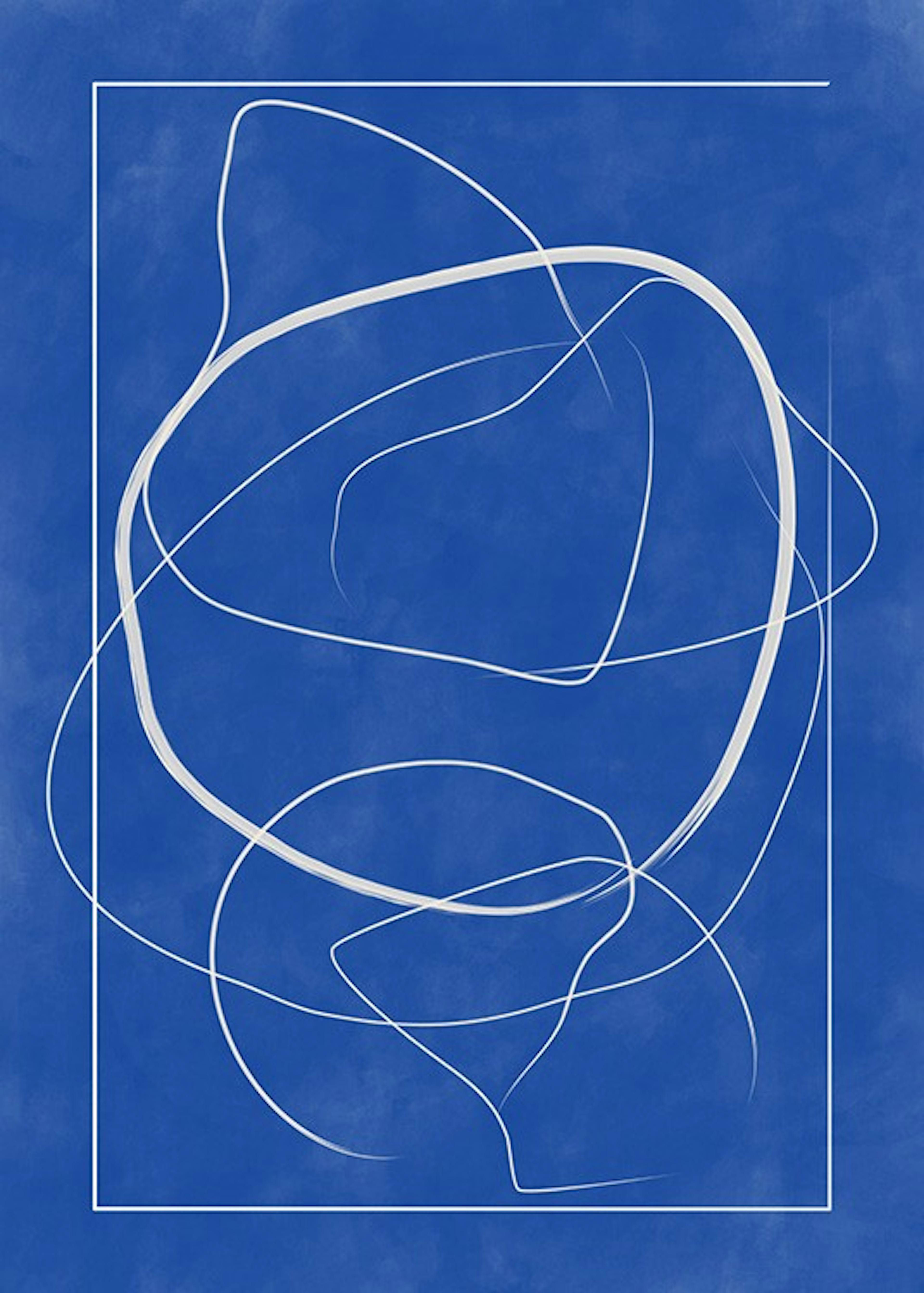 The Print Republic - Abstract Blue Lines Affiche 0