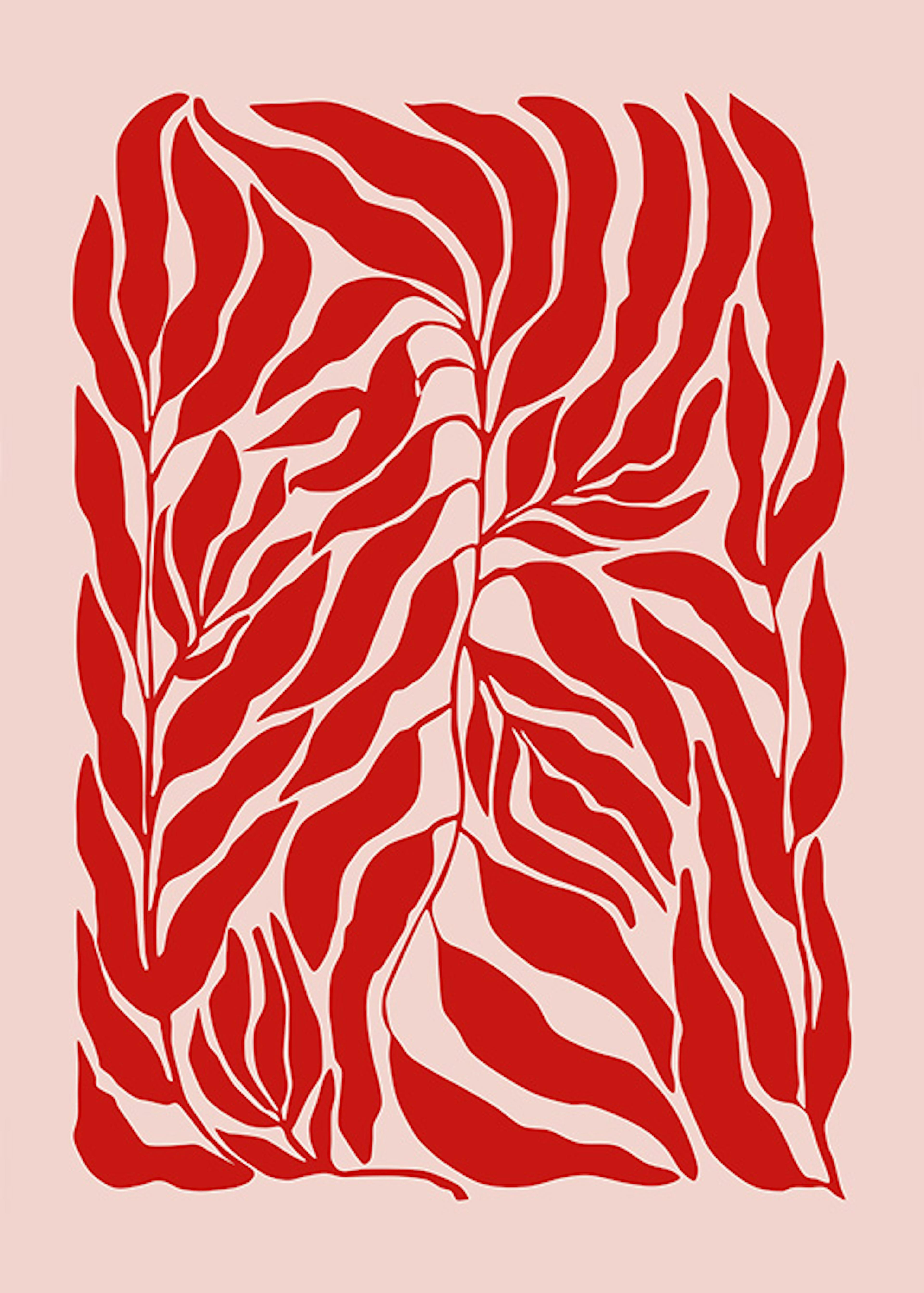 The Print Republic - Red & Pink Botanical Affiche 0