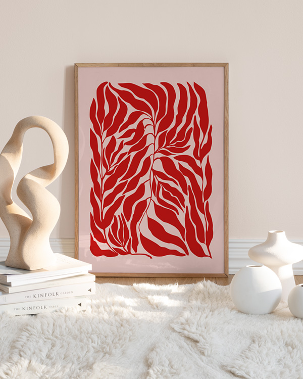 The Print Republic - & Botanical Poster Red Pink