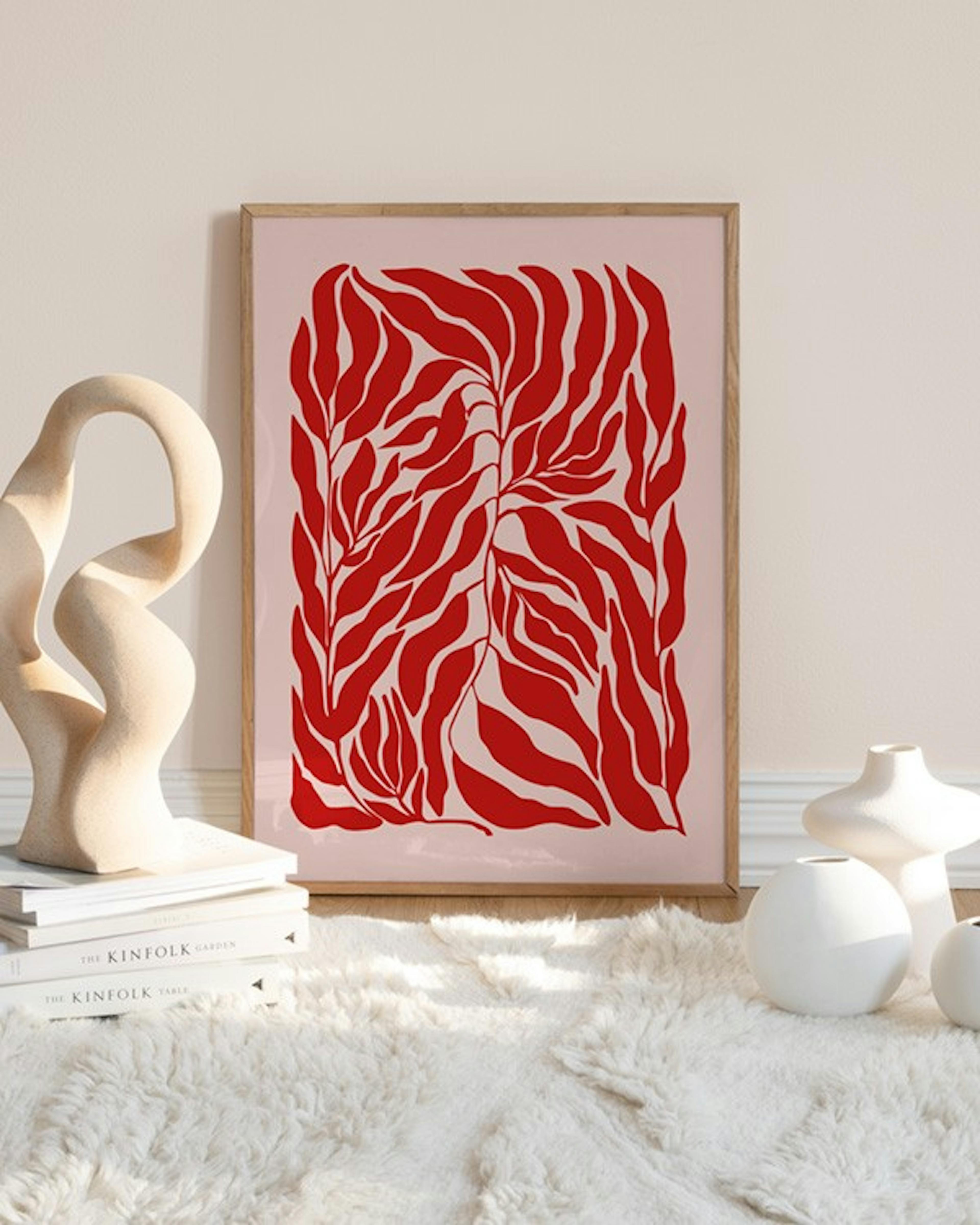 The Print Republic - Red & Pink Botanical Print