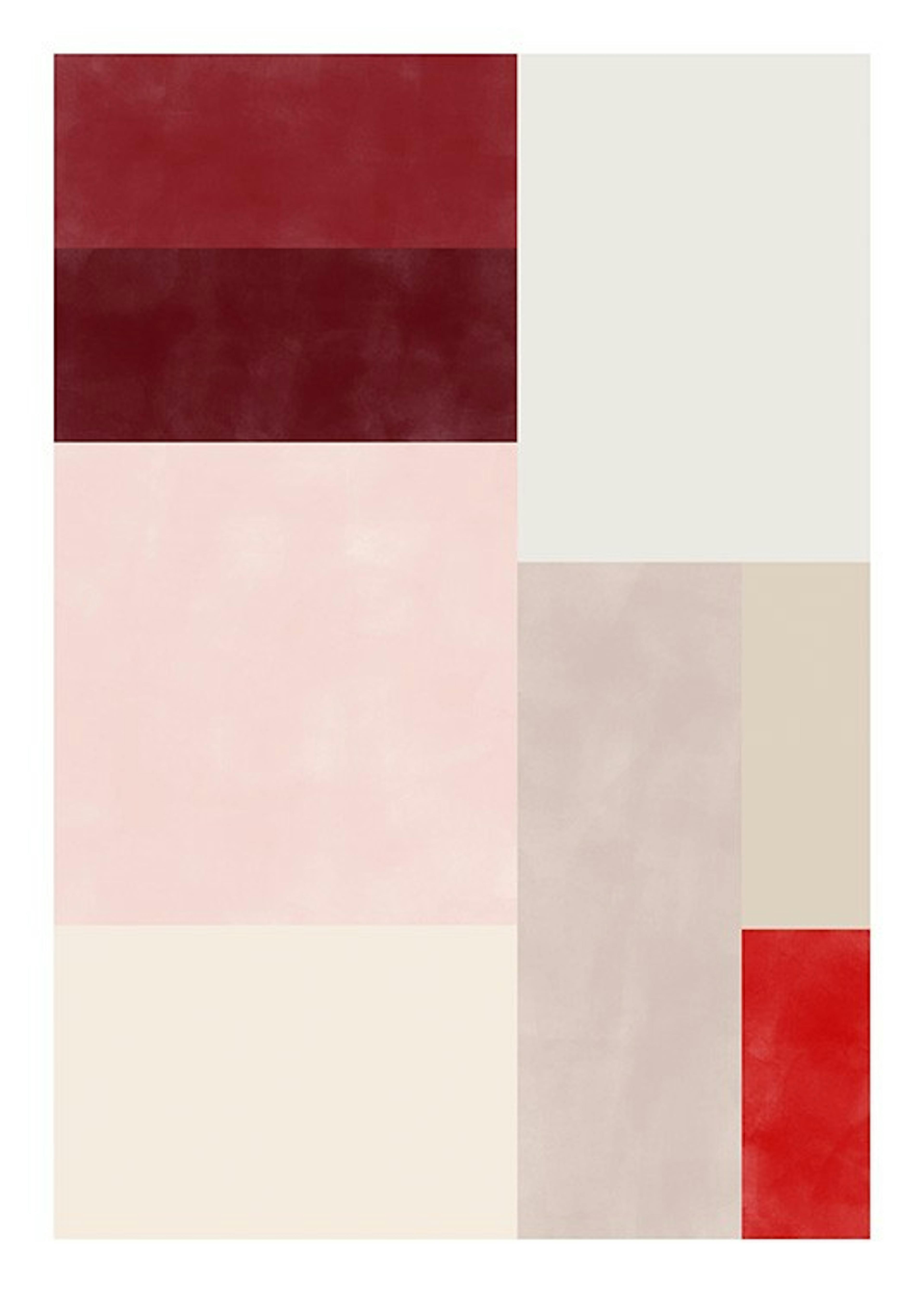 The Print Republic - Red & Pink Colour Block Plakat 0