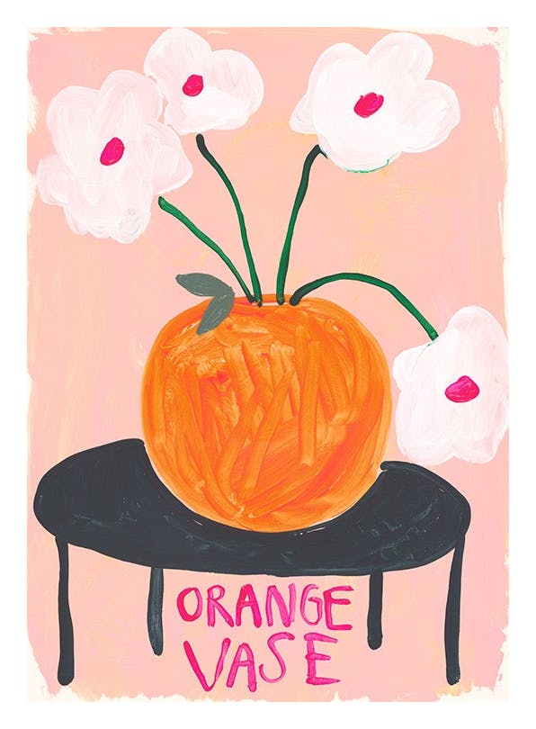 Britty Flynn - Orange Vase Print (50x70 cm)
