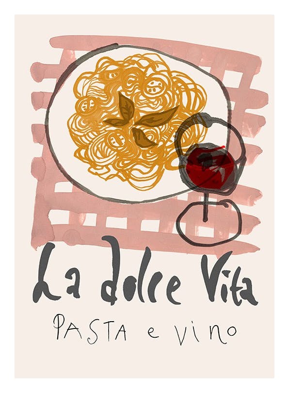 Sissan Richard - La Dolce Vita Affiche (21x30 cm) - Whimsical Wonderland