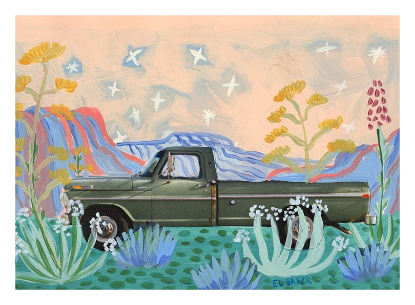 Eleanor Baker - West Texas Truck Print (50x70 cm)
