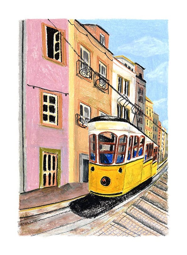 Laura Page - Pastel Lisbon Affiche (50x70 cm) - Laura Page
