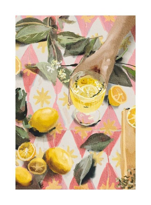 Ekaterina - Zagorska - Lemon Cocktail Poster (70x100 cm)