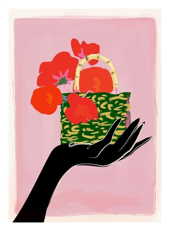 Rachel Joanis - Poppies in Handbag Poster (30x40 cm)