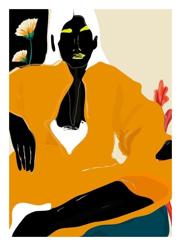 Rachel Joanis - Orange Dress Poster (30x40 cm)