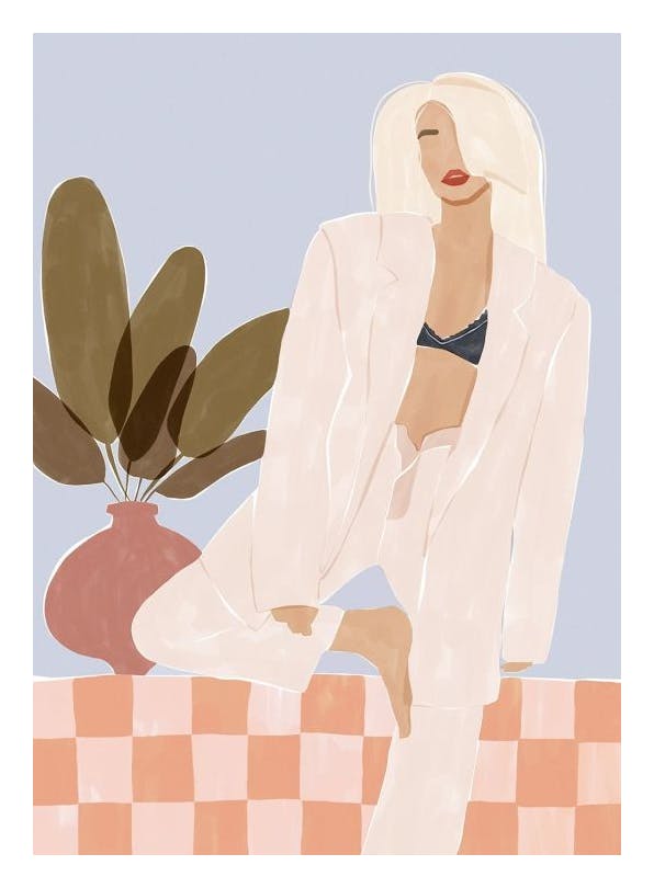 Ivy Green - Woman Doing Yoga Print (30x40 cm)