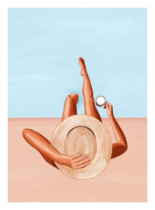Ivy Green - Woman at the Poolside Print (30x40 cm)