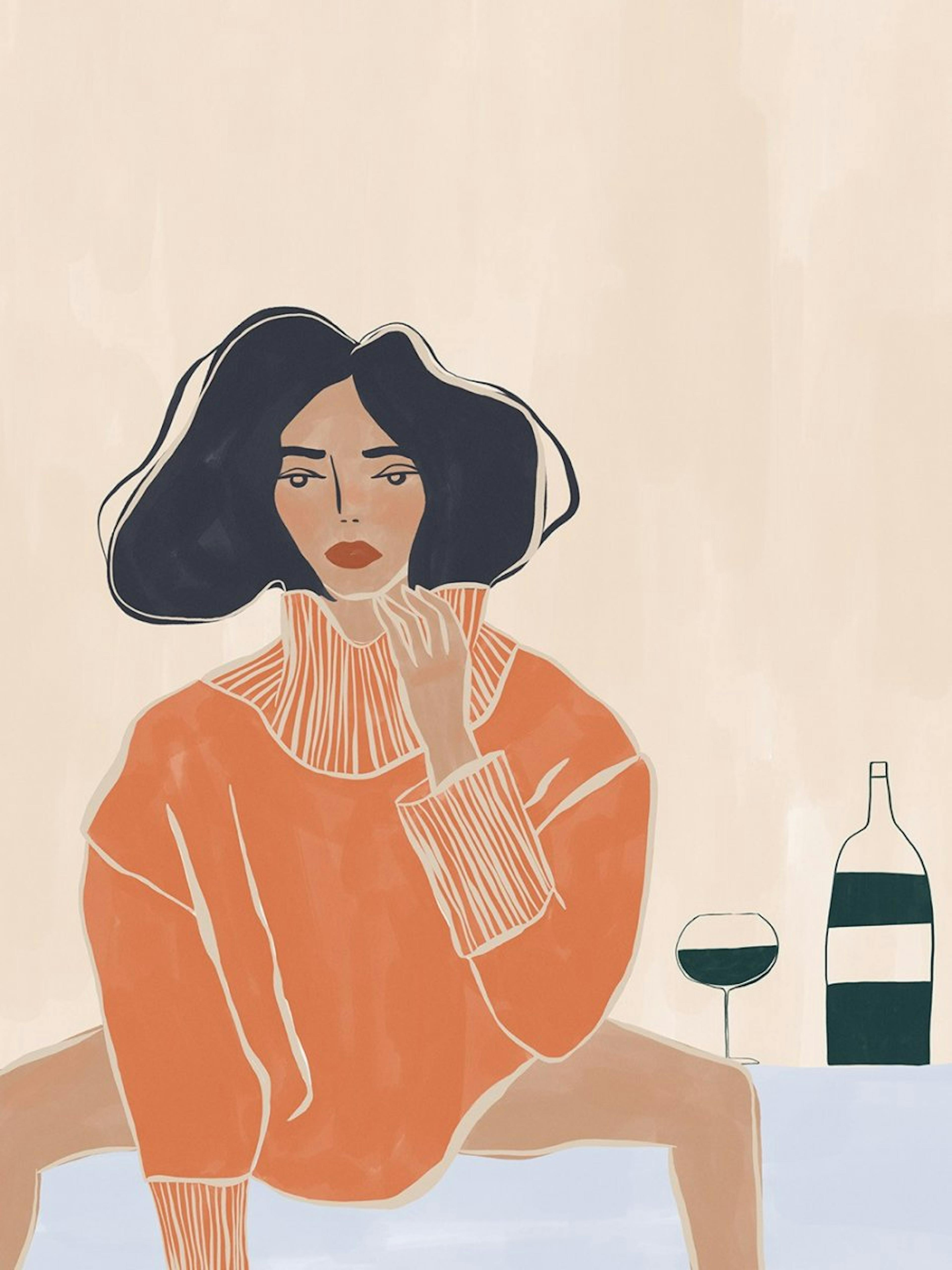 Ivy Green - Woman with Wine Plakát 0
