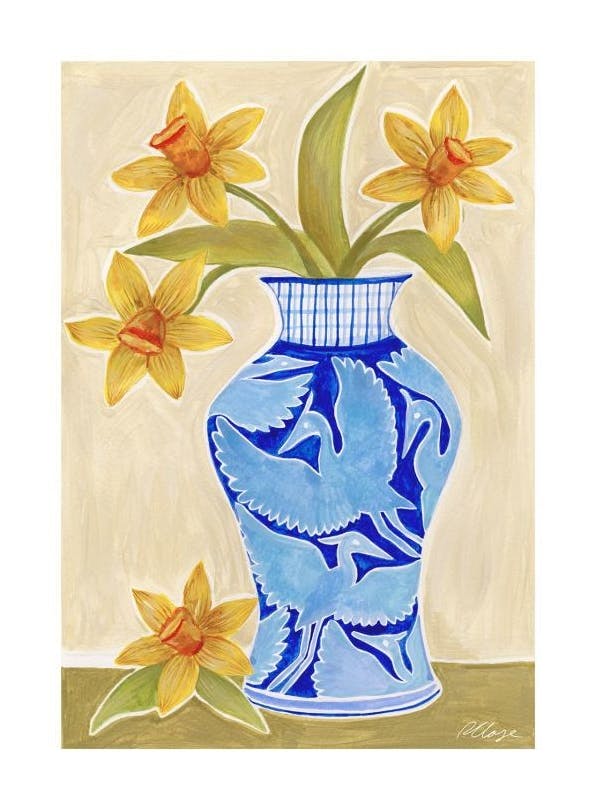 Rosanna Corfe - Daffodil Vase Print (30x40 cm)