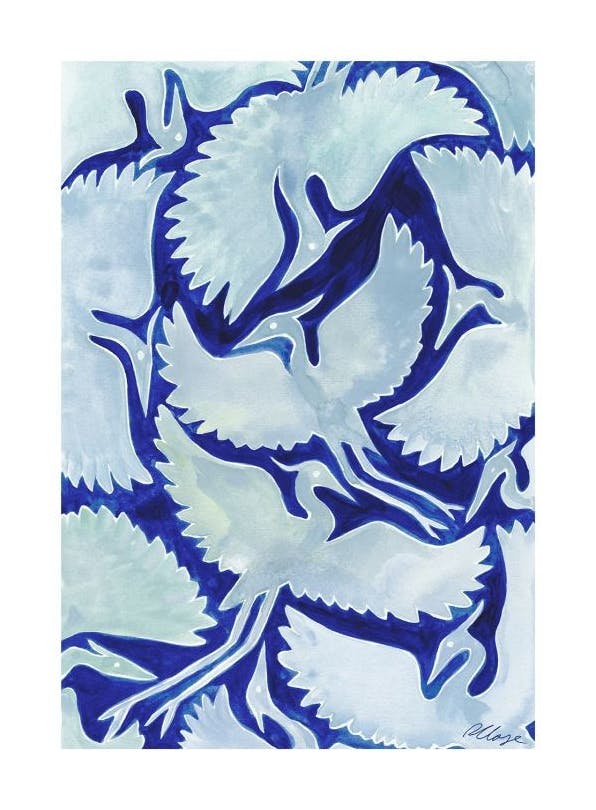 Rosanna Corfe - Blue Herons Print (30x40 cm)