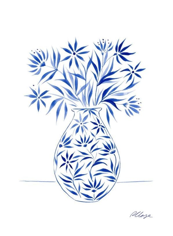 Rosanna Corfe - Blue Blooms Poster (30x40 cm)