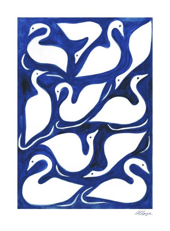 Rosanna Corfe - Swan Pond Print (50x70 cm)