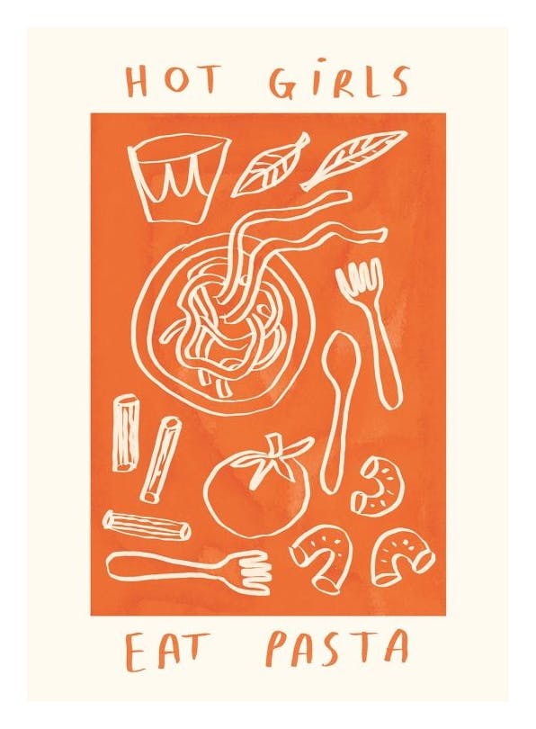 Lauren Emmett - Hot Girls Eat Pasta Poster (30x40 cm)