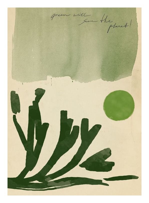 Sylvia Takken - Go Green Plakat (70x100 cm)- Sylvia Takken