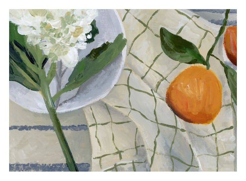 Lauren Bencivengo - Orange and Hydrangea Poster (30x40 cm)