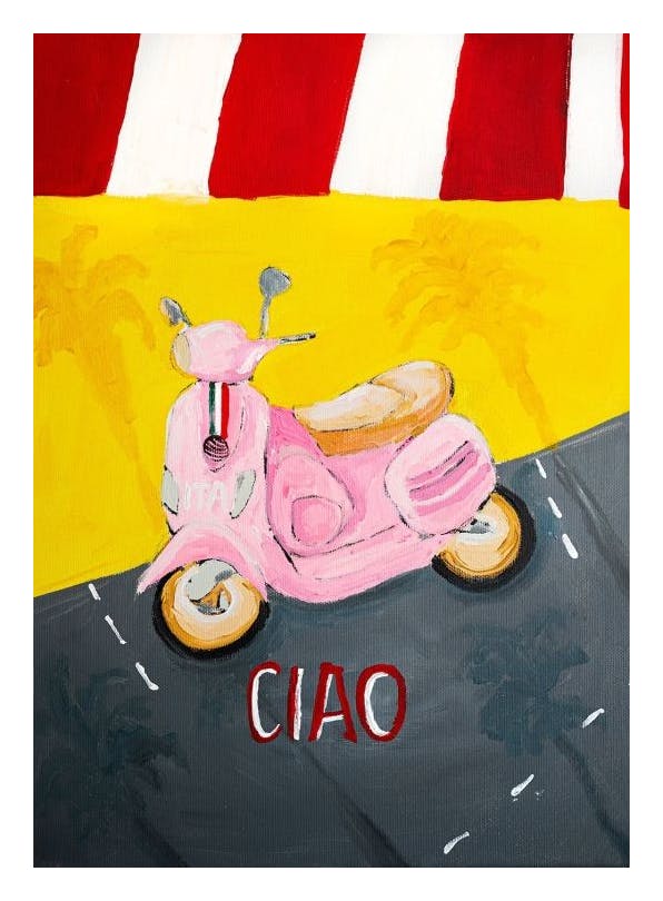 Karolina Mila - Pink Vespa Poster (30x40 cm)- Karolina Mila