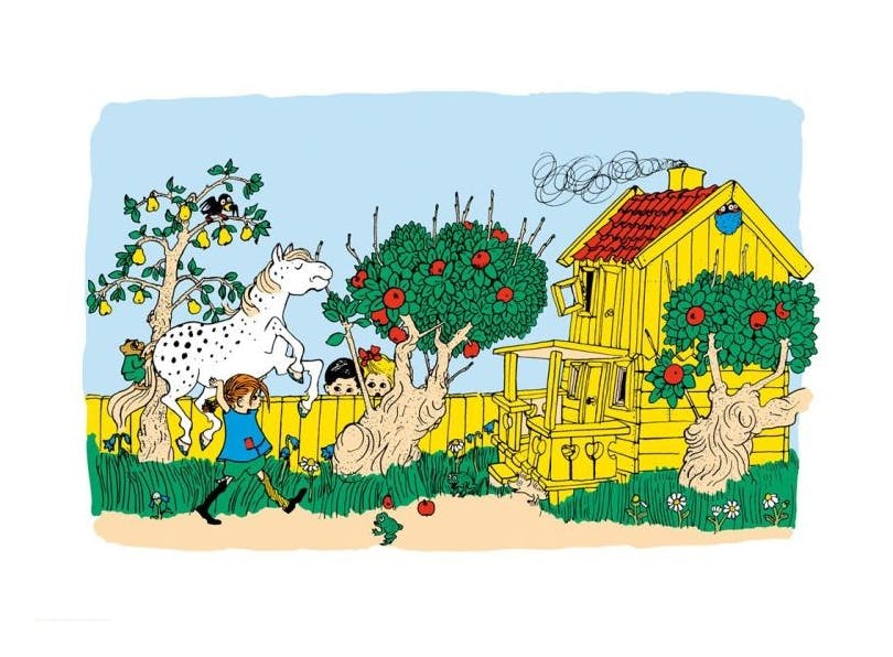 Prints - Pippi Longstocking and Villa Villekulla Print (30x40 cm) - Astrid Lindgren's posters