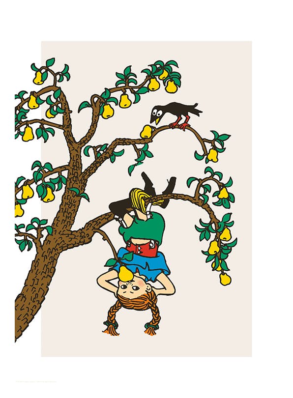 Fifi Brindacier dans l'Arbre Affiche (50x70 cm) - Affiches Astrid Lindgren
