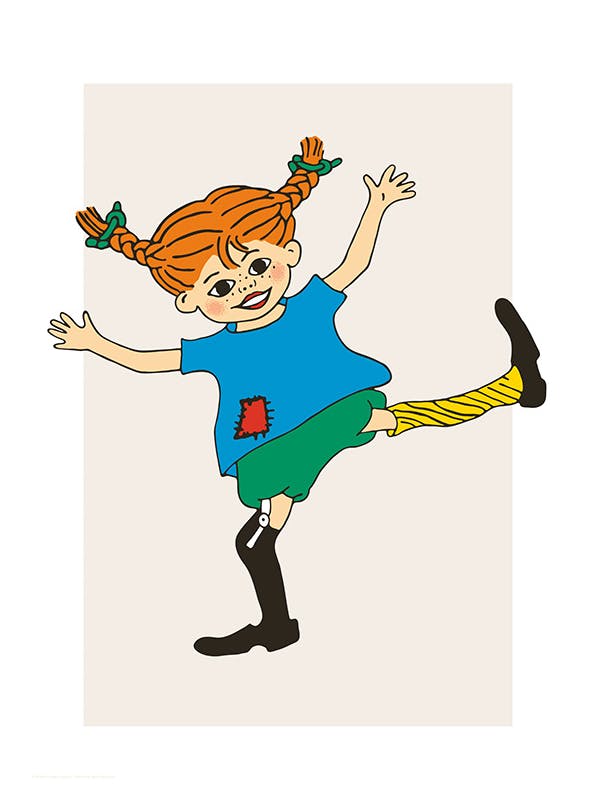 Pippi Pończoszanka Ilustracja Plakat (30x40 cm)- Astrid Lindgren