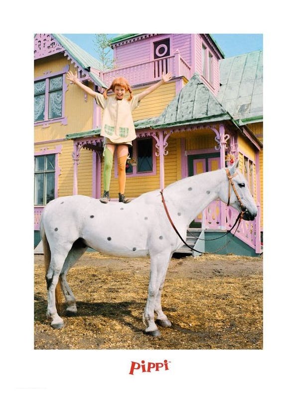 Prints - Pippi Longstocking on the Horse Print (50x70 cm) - Astrid Lindgren's posters