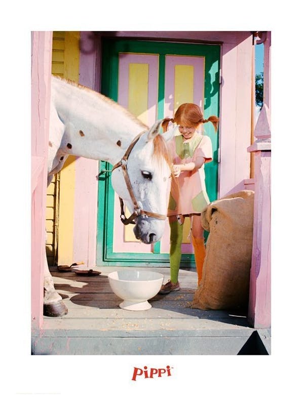 Pippi Longstocking and the Horse Affiche (30x40 cm) - Affiches Astrid Lindgren