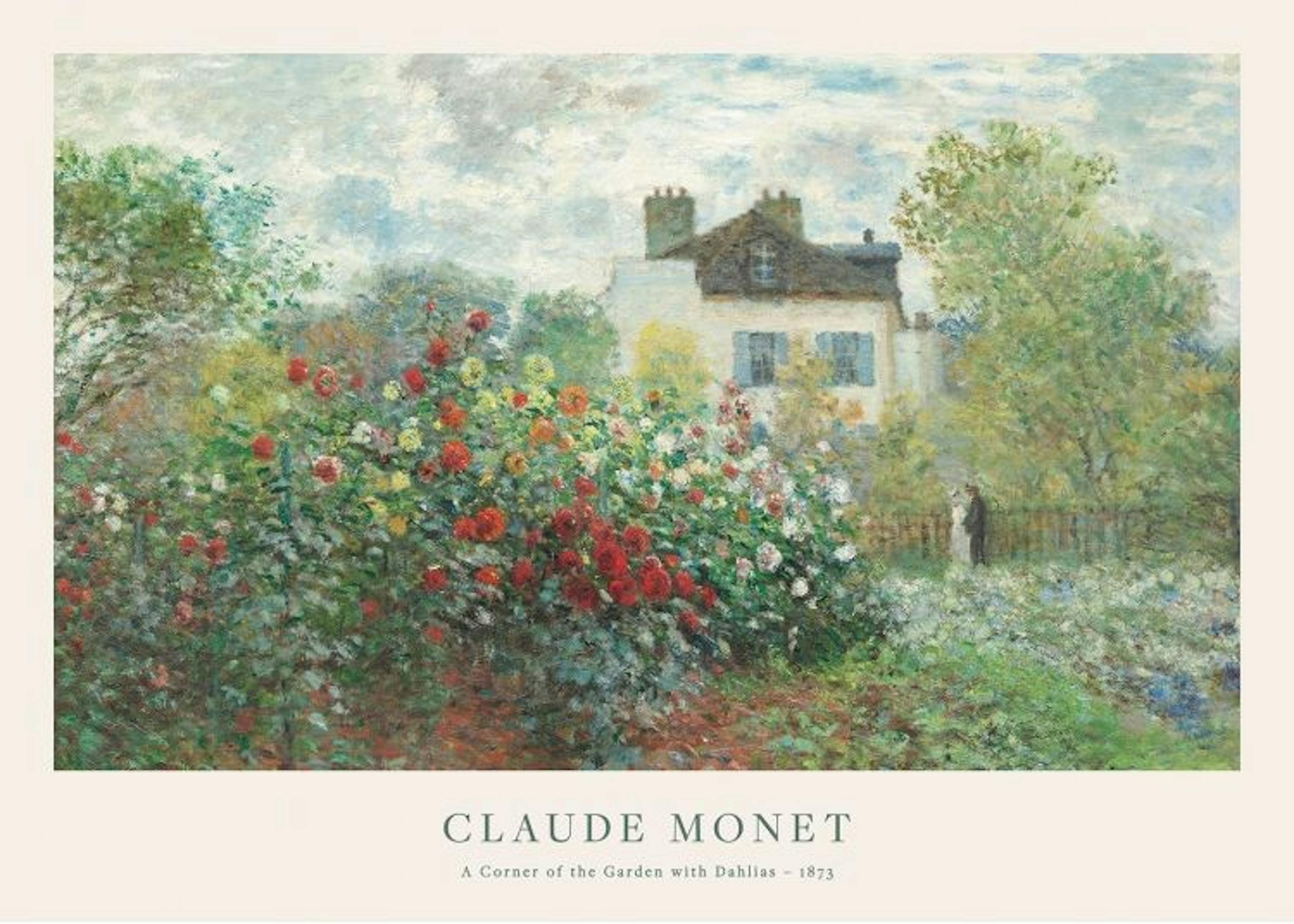 Monet - A Corner of the Garden with Dahlias Plakat