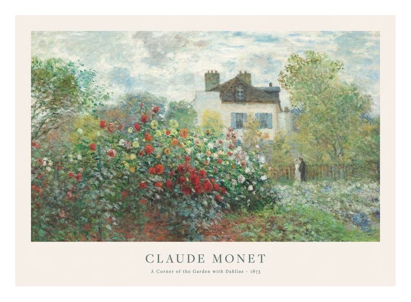 Monet - A Corner of the Garden with Dahlias Affiche (50x70 cm) - Monet Affiche