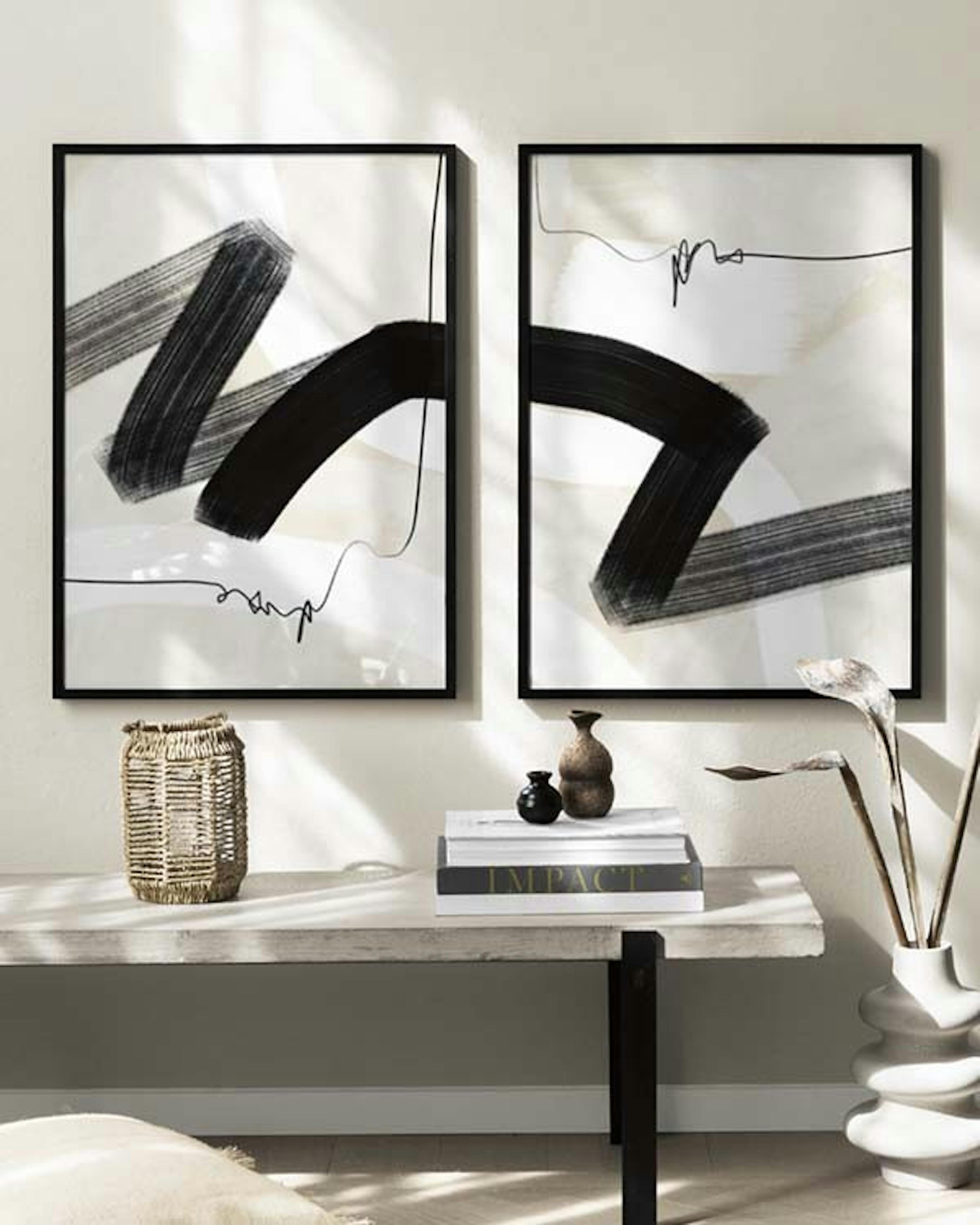 Abstract Wave Duo pacchetto di poster