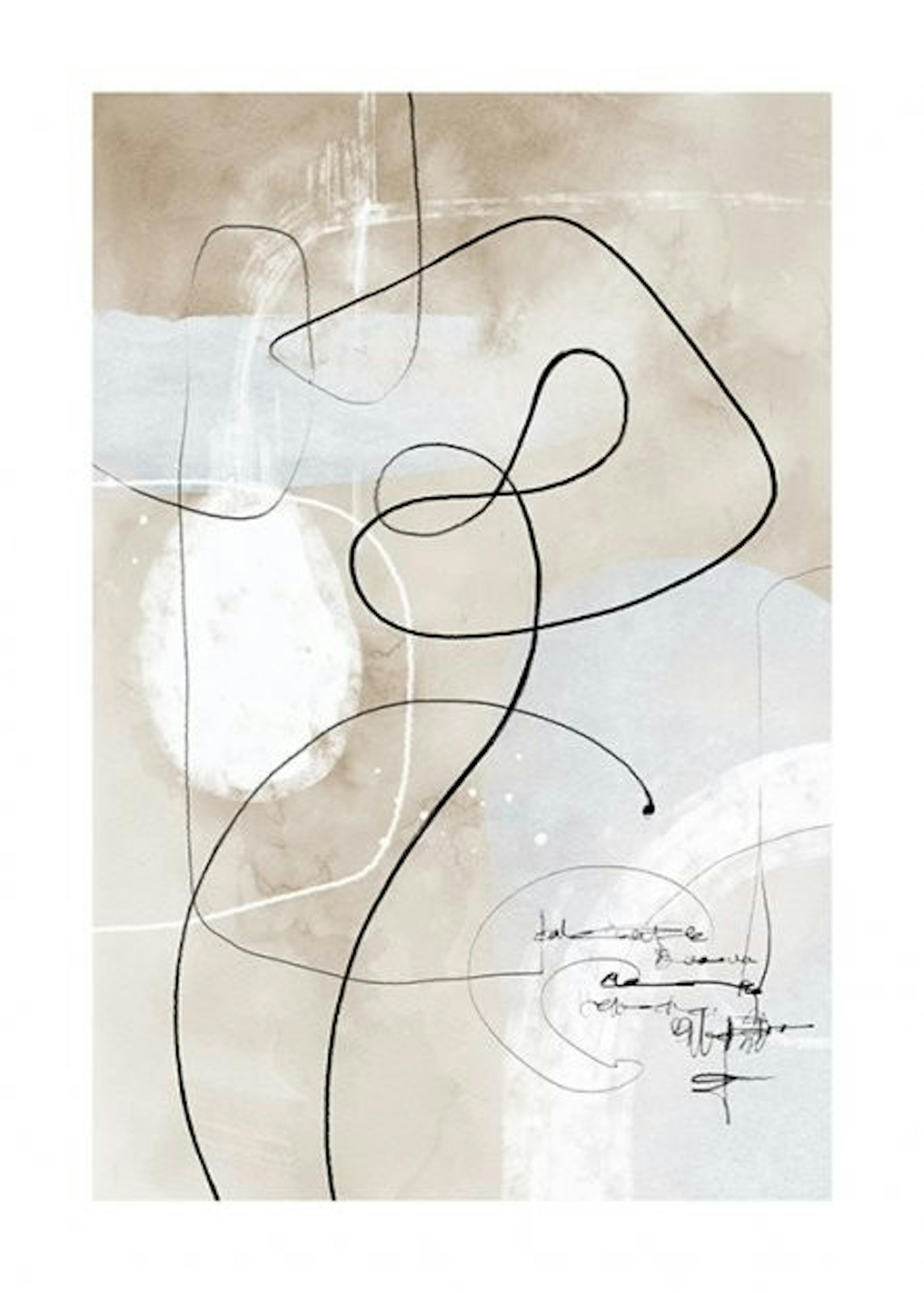 Abstract Line Art Trio Πακέτο με poster