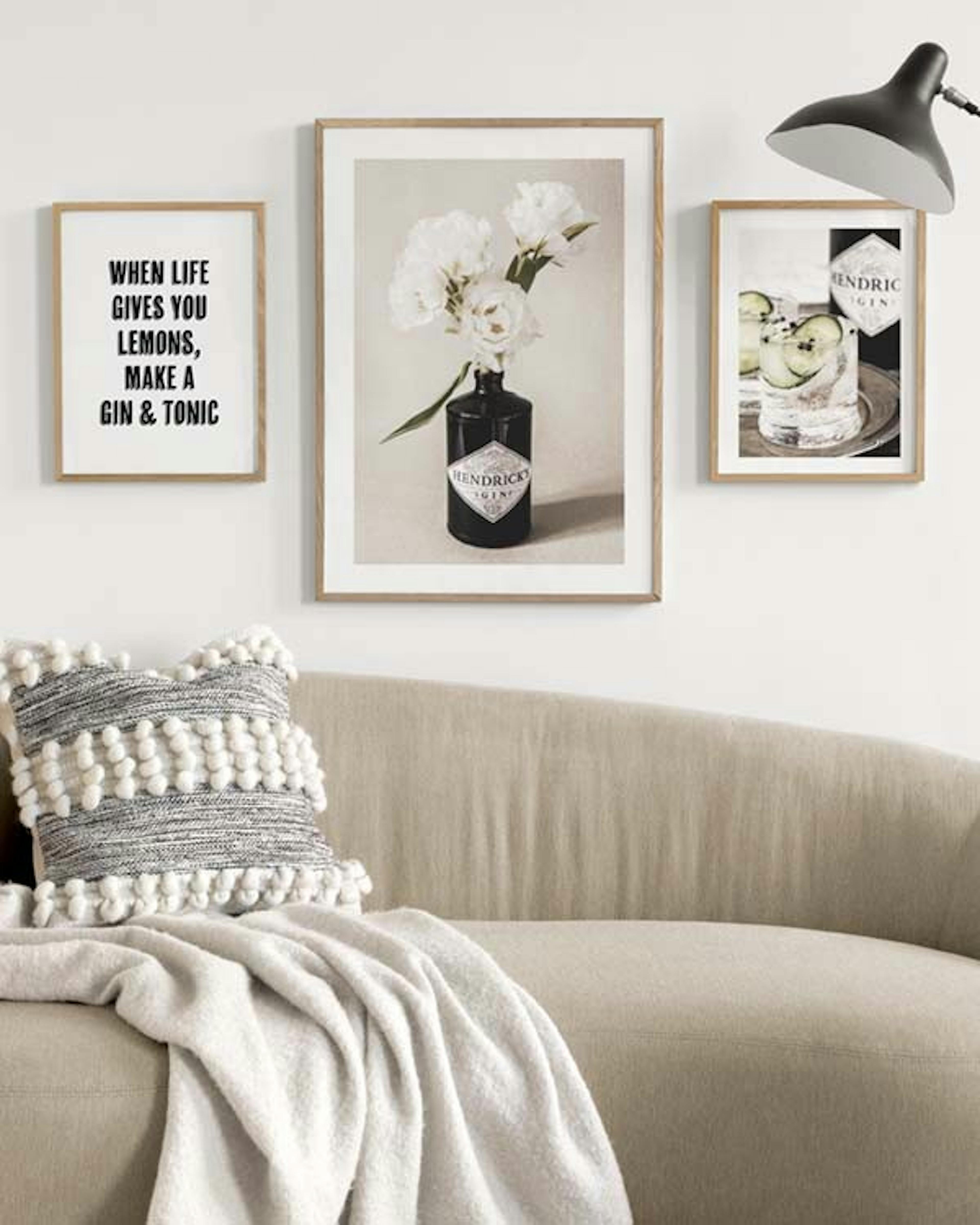 Gin and Flowers Trio pacchetto di poster