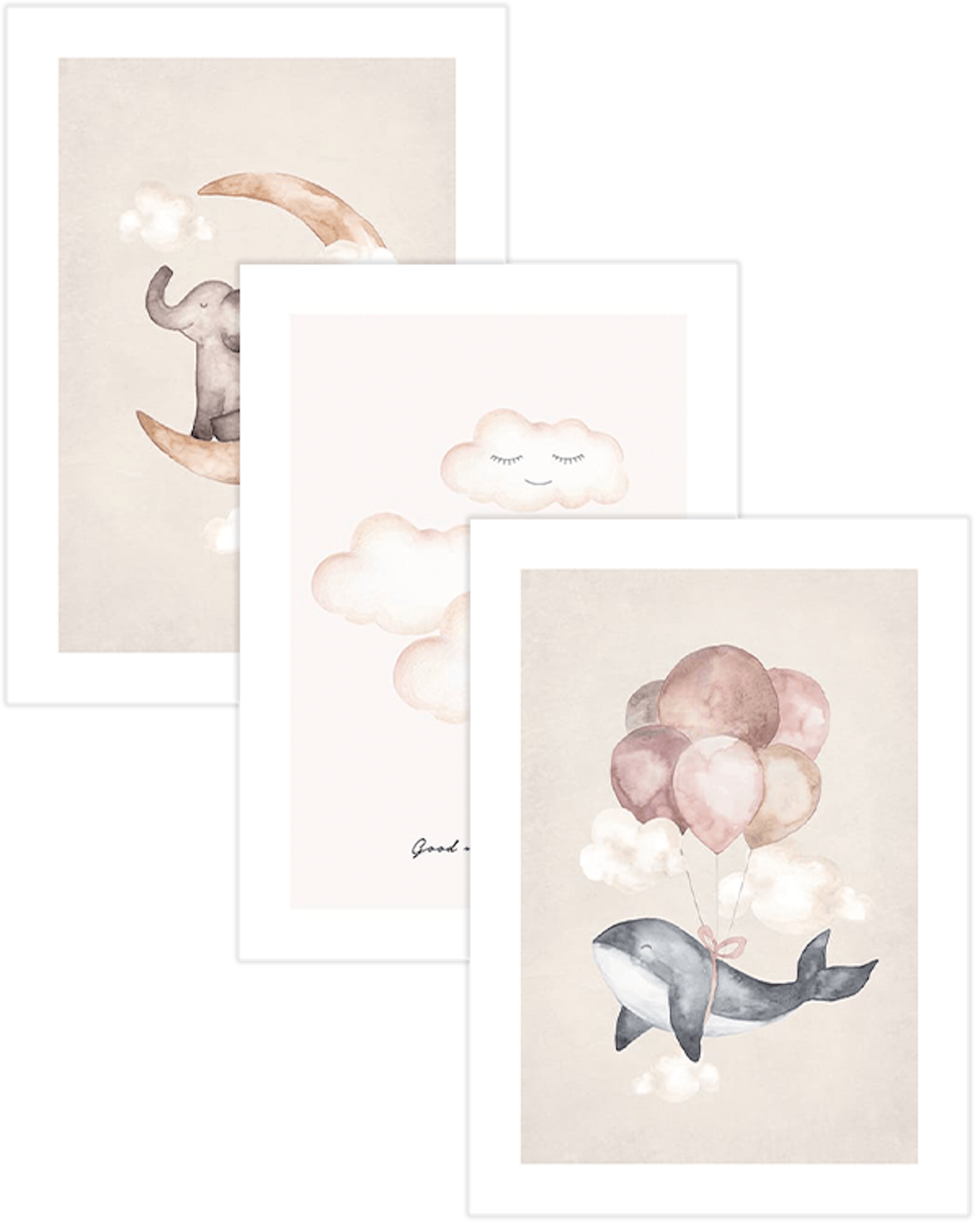 Dreaming Elephant Trio Poster pack