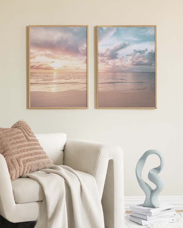 Pastel Sky Beach Duo Paquetes de pósters