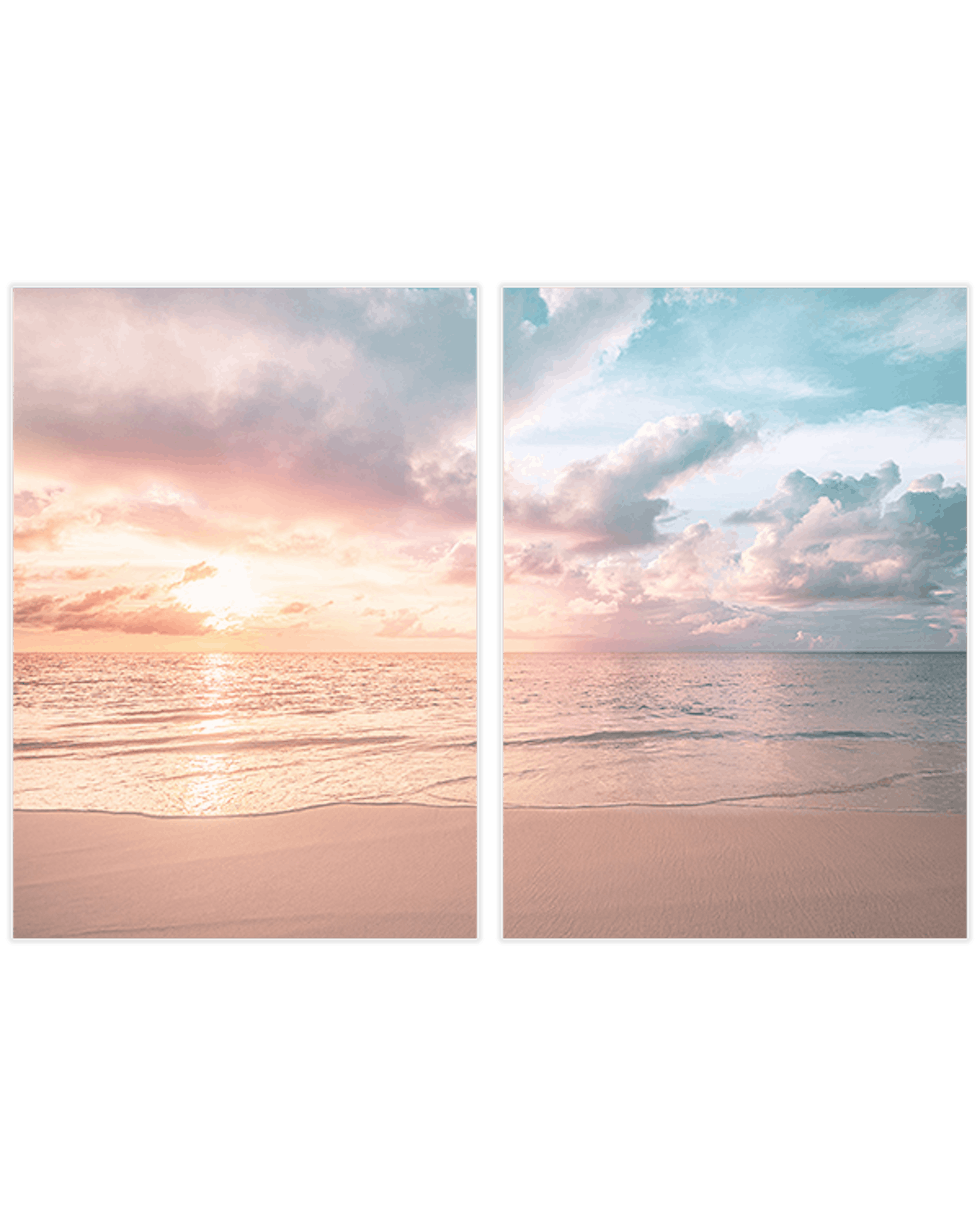 Pastel Sky Beach Duo Poster pack