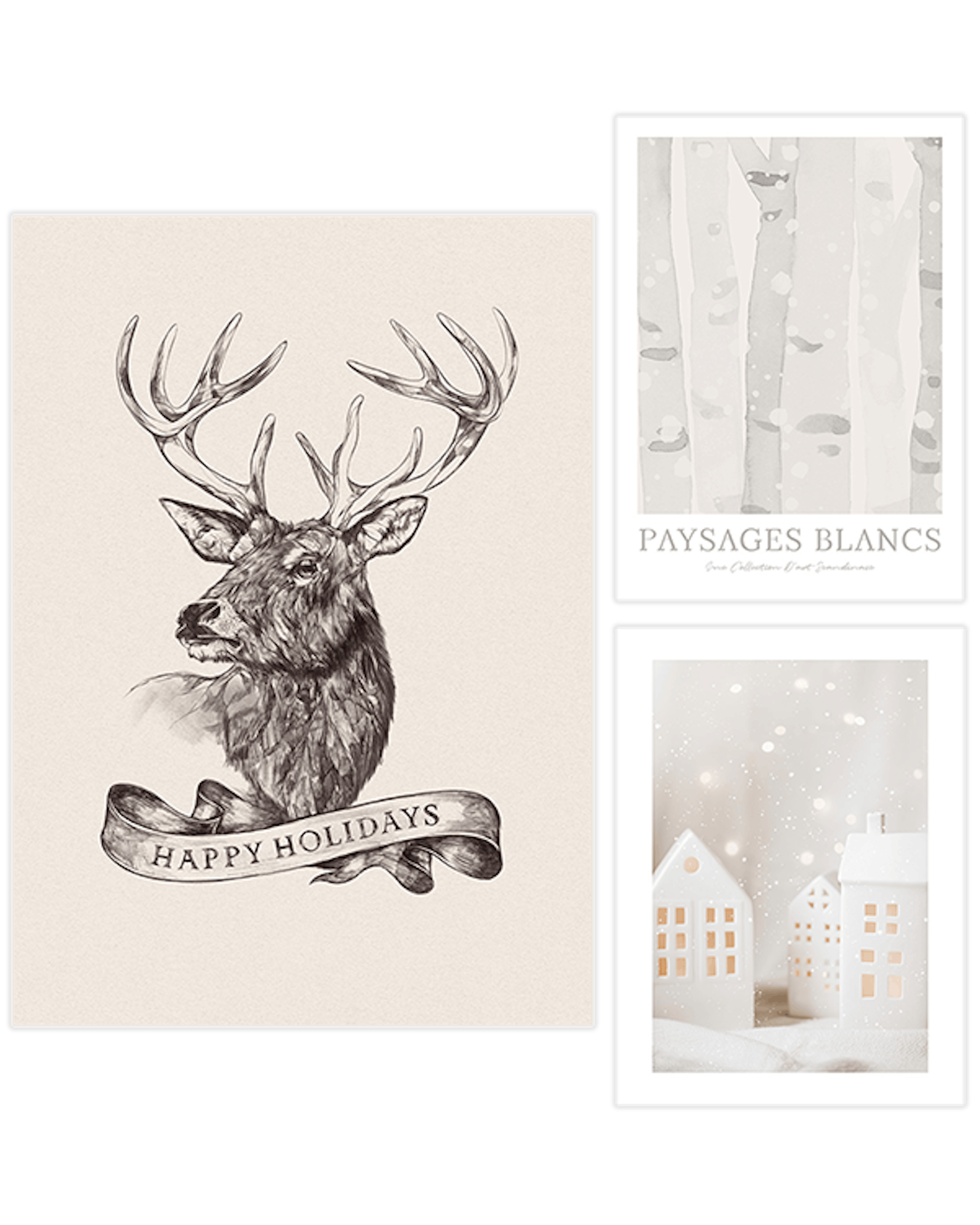 Beige Holiday Trio Postersets