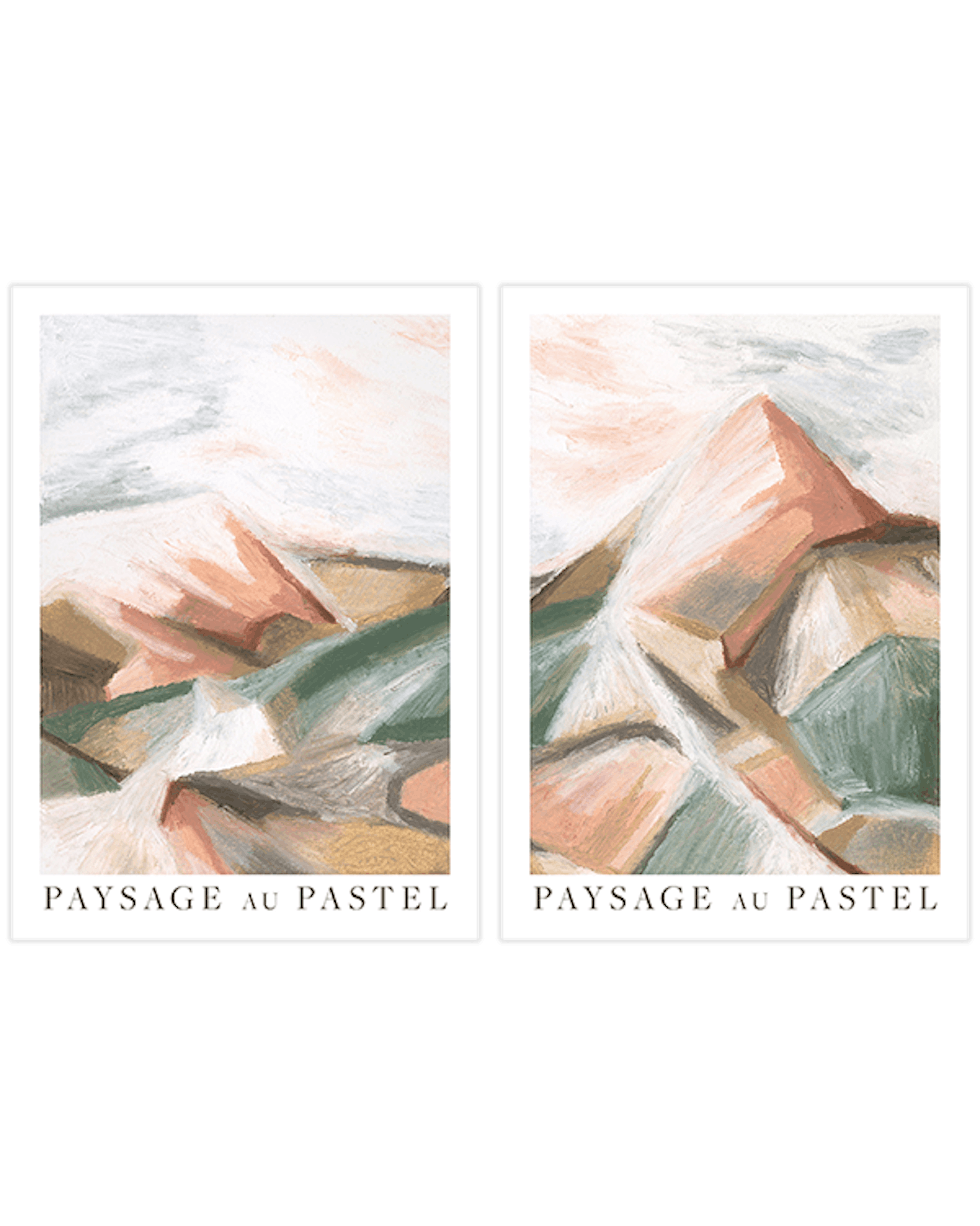 Paysage Au Pastel Duo Paquetes de pósters