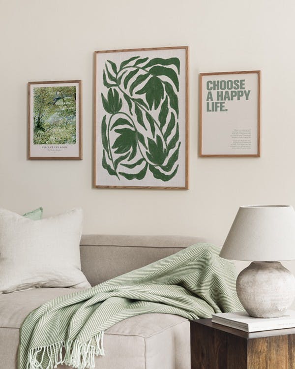 Green Botanical Trio Zestaw plakatów (ONE SIZE)- Zestaw plakatów