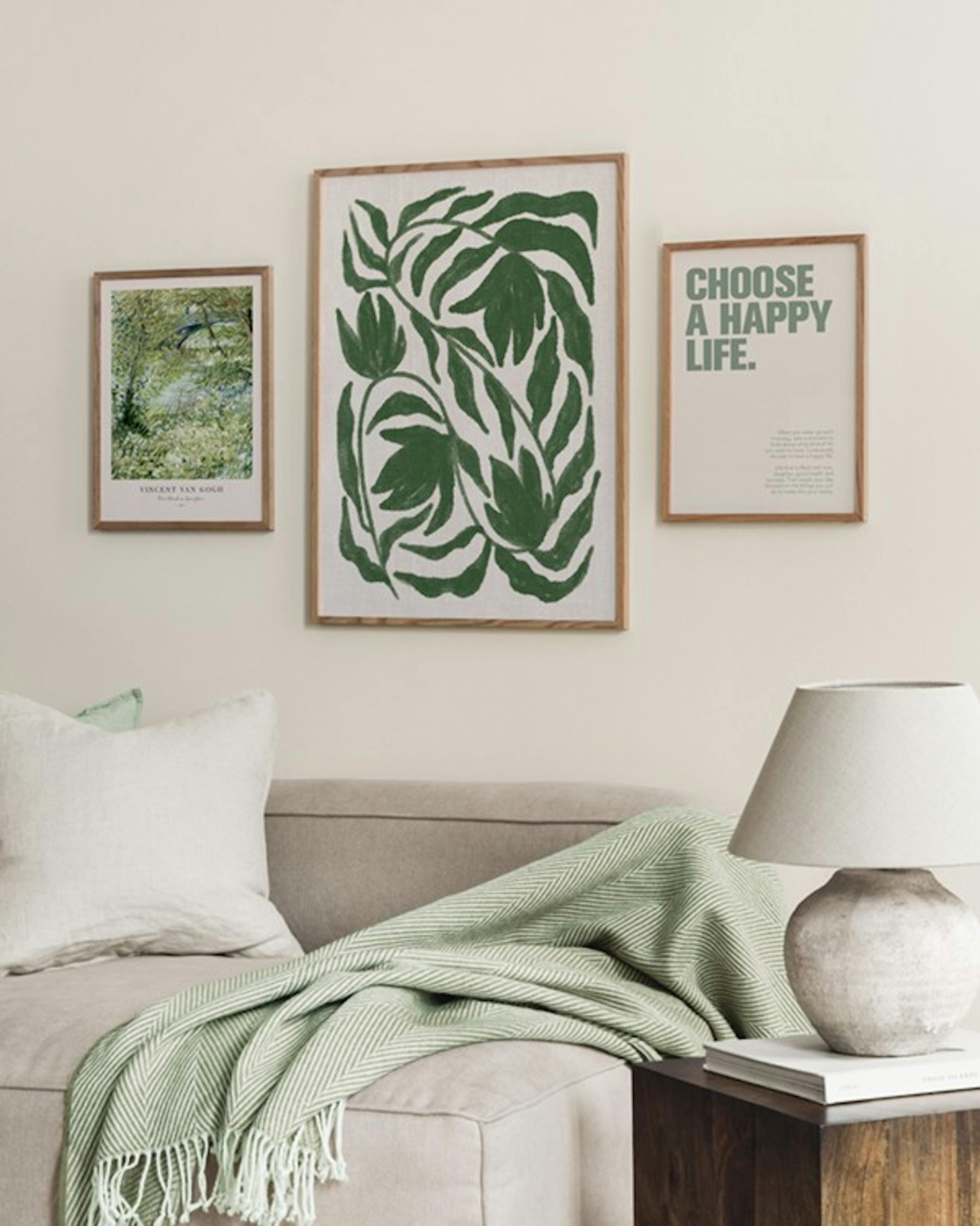 Green Botanical Trio Paquetes de pósters