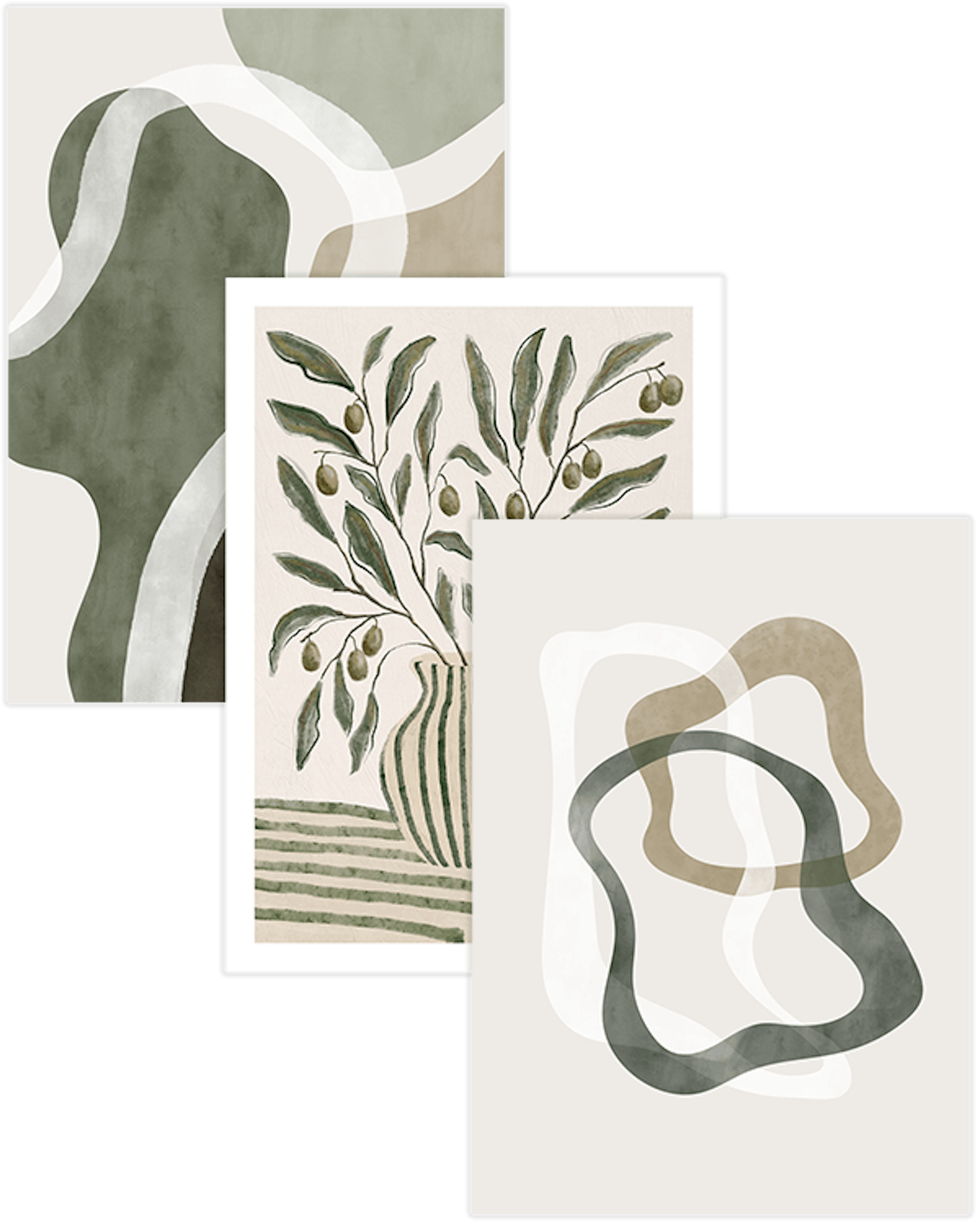 Abstract Green Trio pacchetto di poster