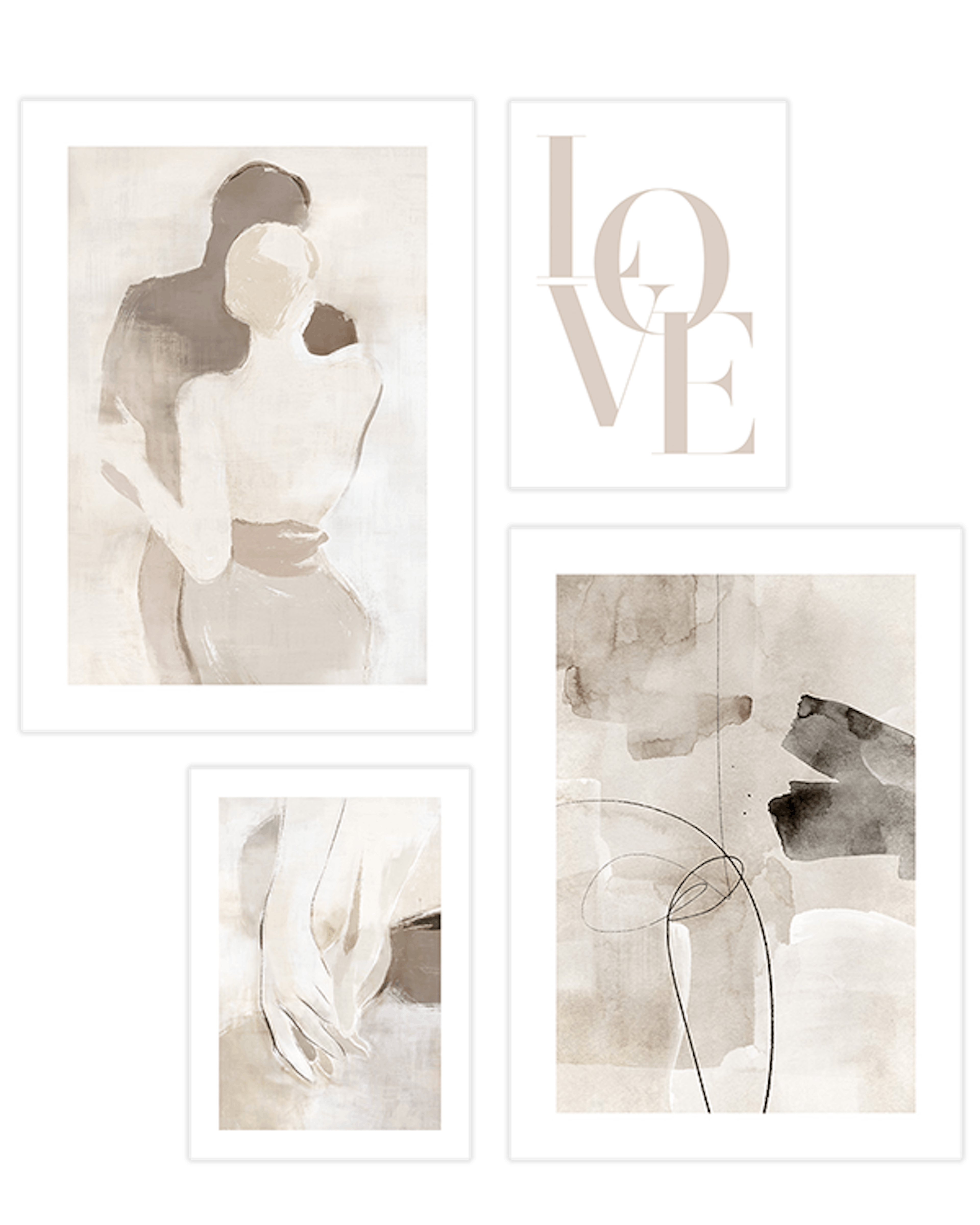 Beige Abstract Pacchetto di Poster