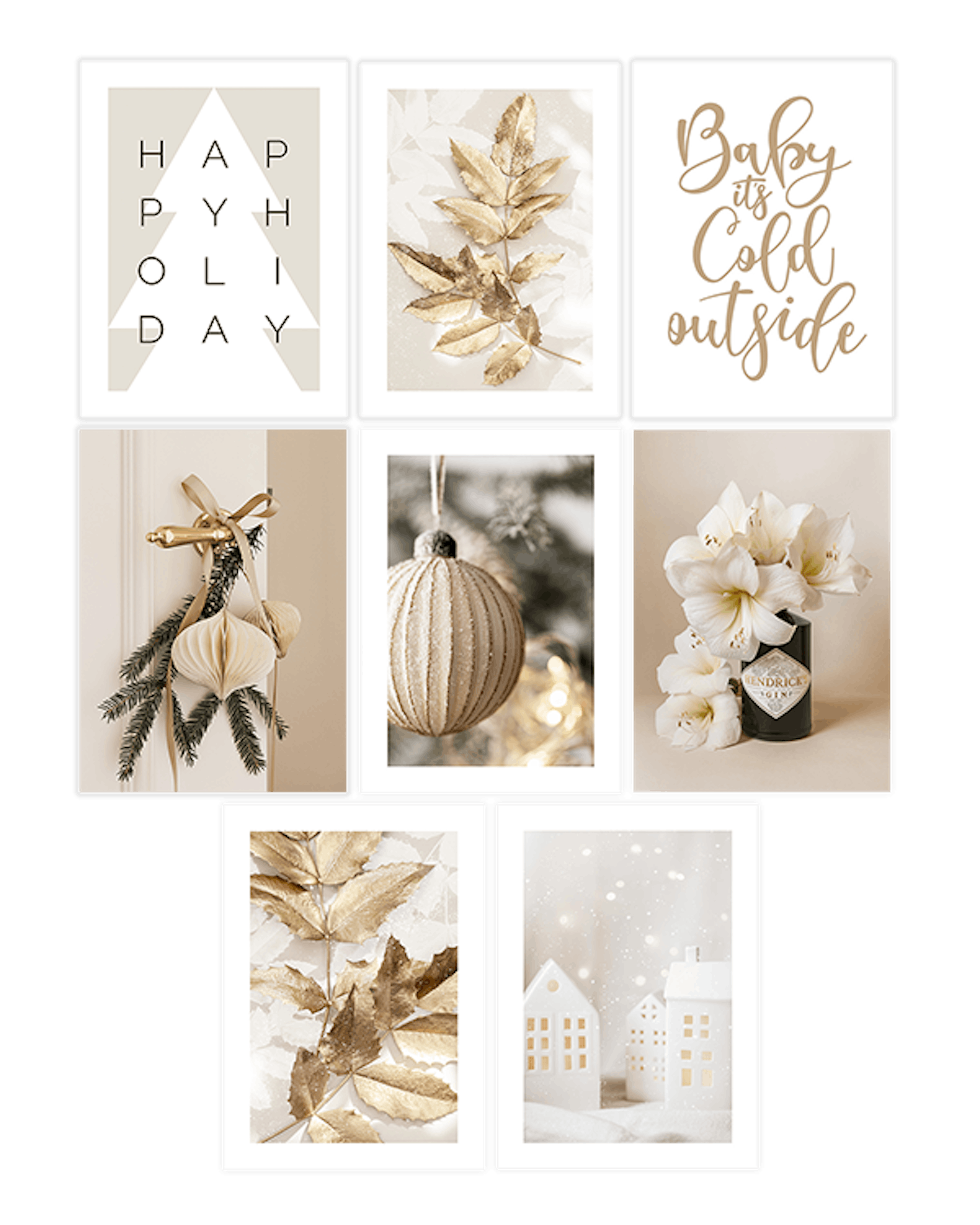 Golden Holiday Cards