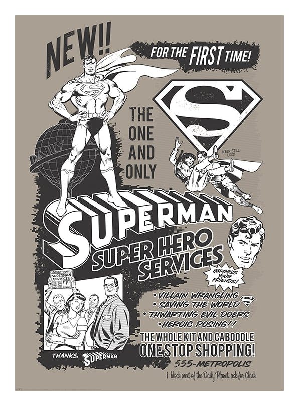 Superman - The One and Only Affiche (50x70 cm) - Films & Séries TV