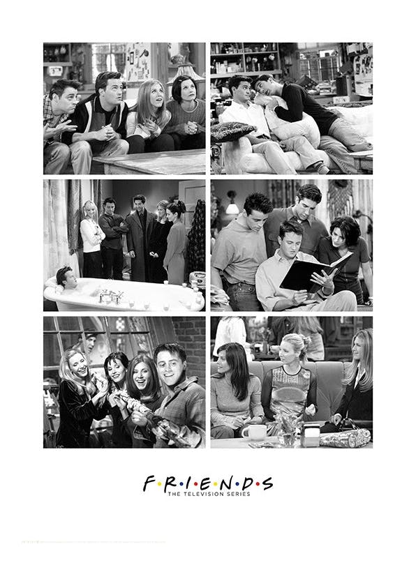 Friends™ - Photo Collage Affiche (50x70 cm)  Photos en noir et blanc